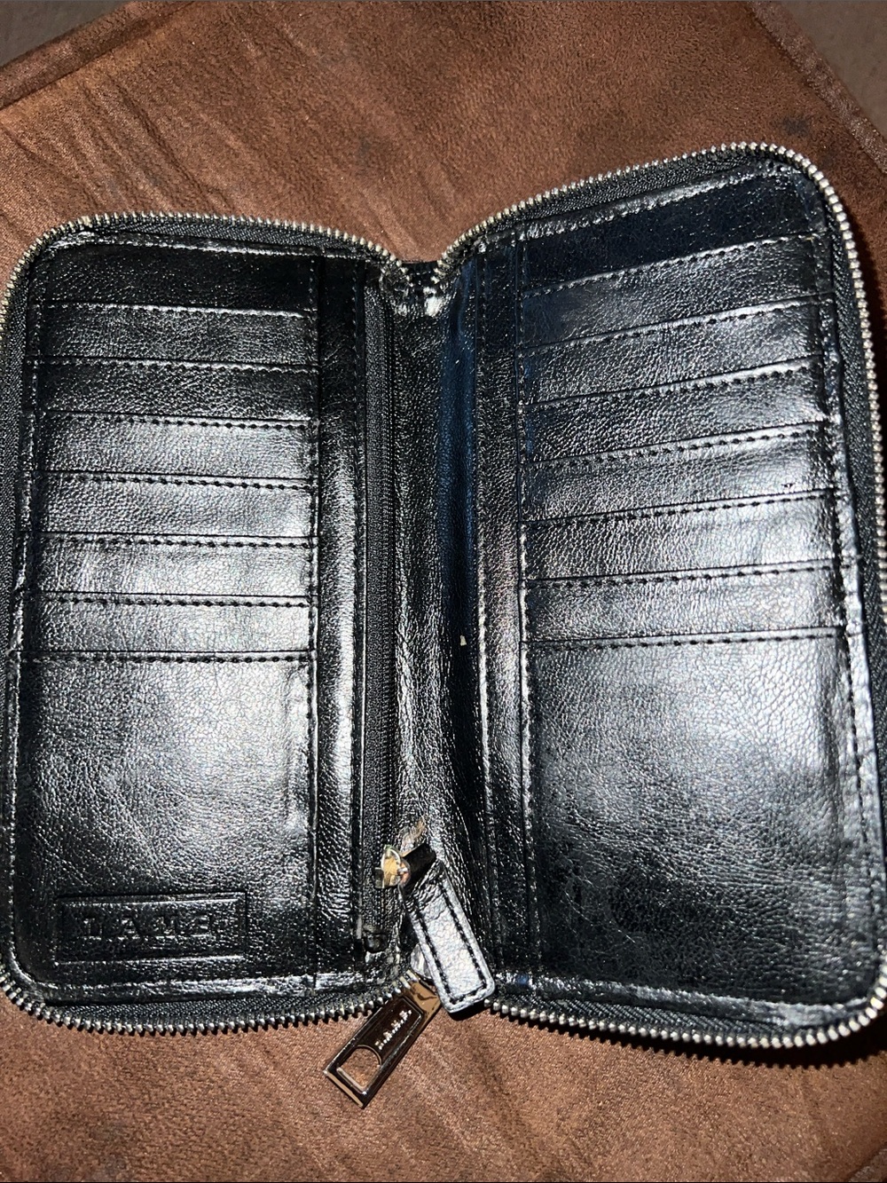 L.A.M.B. Black Multicolor Drip-Print Zip Wallet - Picture 3 of 7